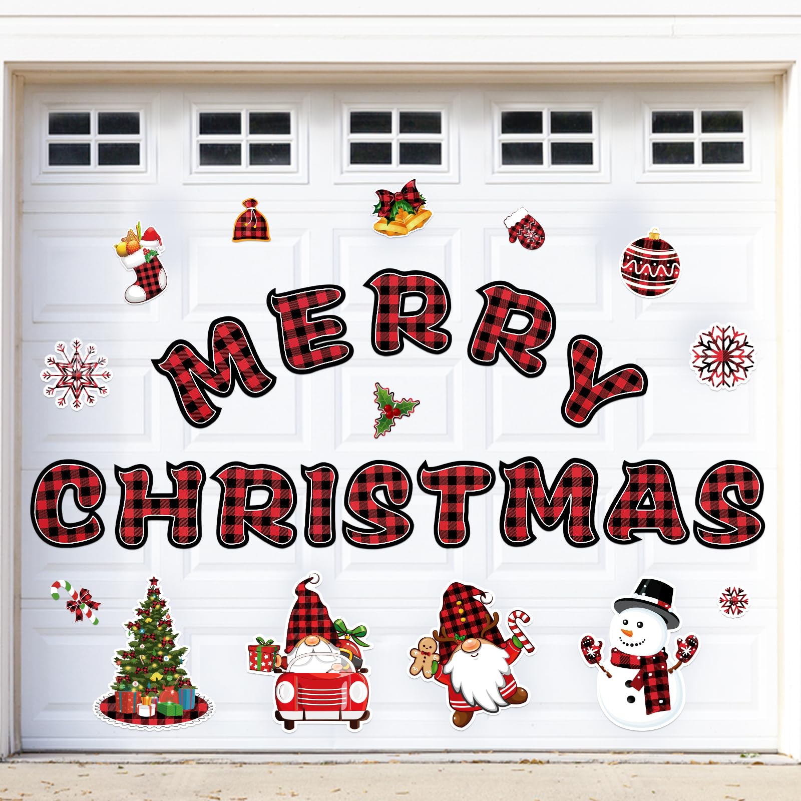90shine Christmas Garage Door Decorations Magnets set with letters and festive designs