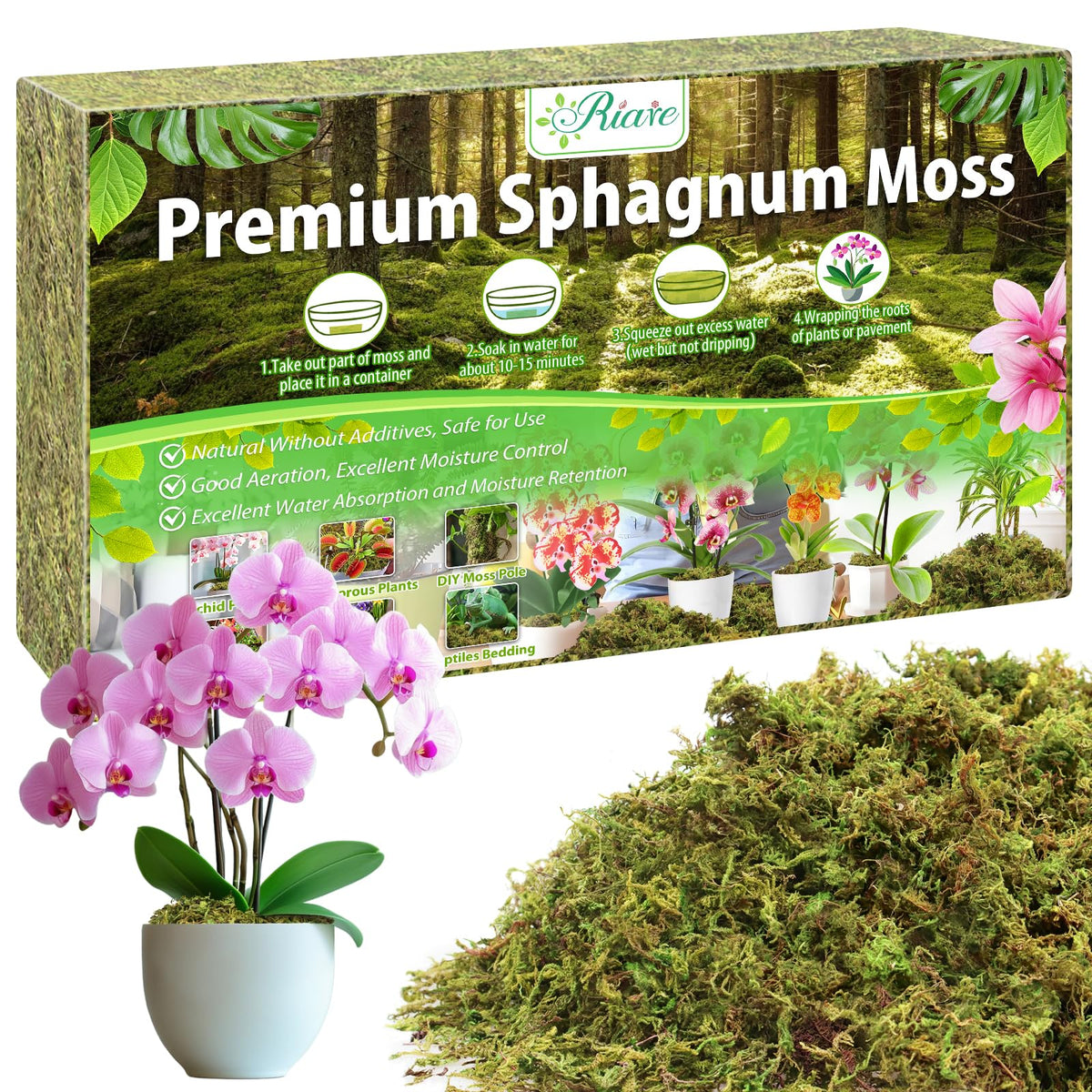 Riare 7OZ Premium Sphagnum Moss front view