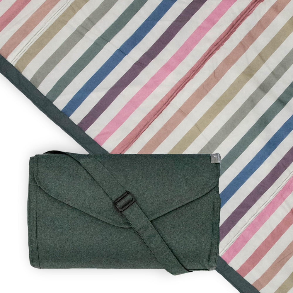 Little Unicorn Chroma Rugby Stripe Outdoor Blanket front view