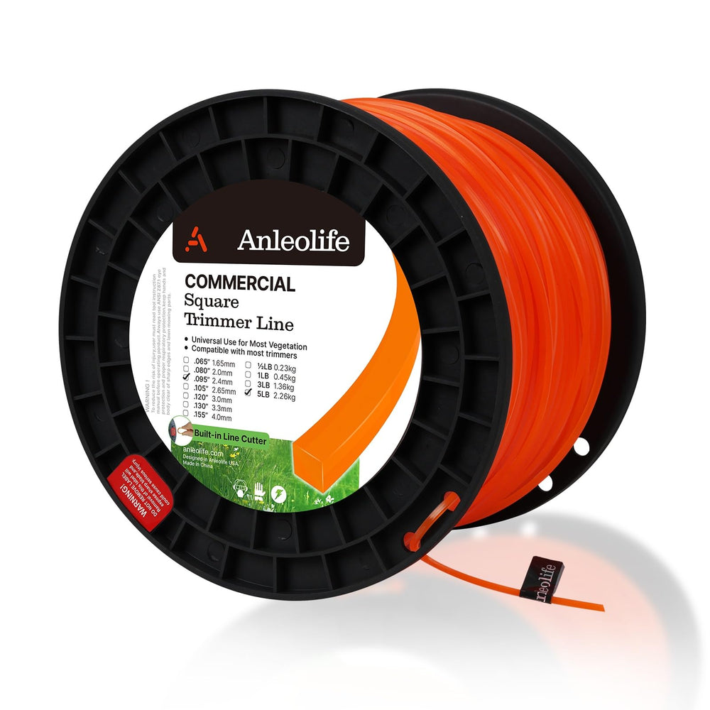 A ANLEOLIFE Commercial Square String Trimmer Line bright orange spool