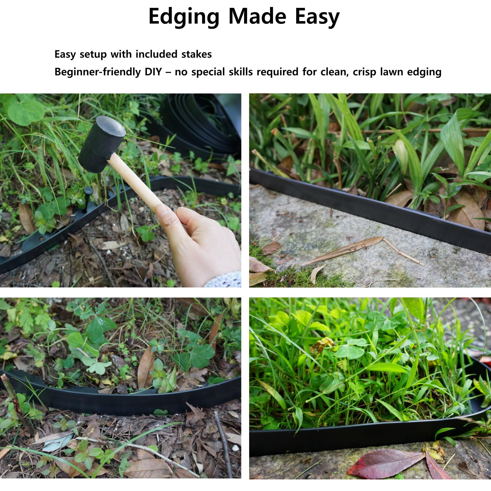 A ANLEOLIFE garden edging installed along a walkway