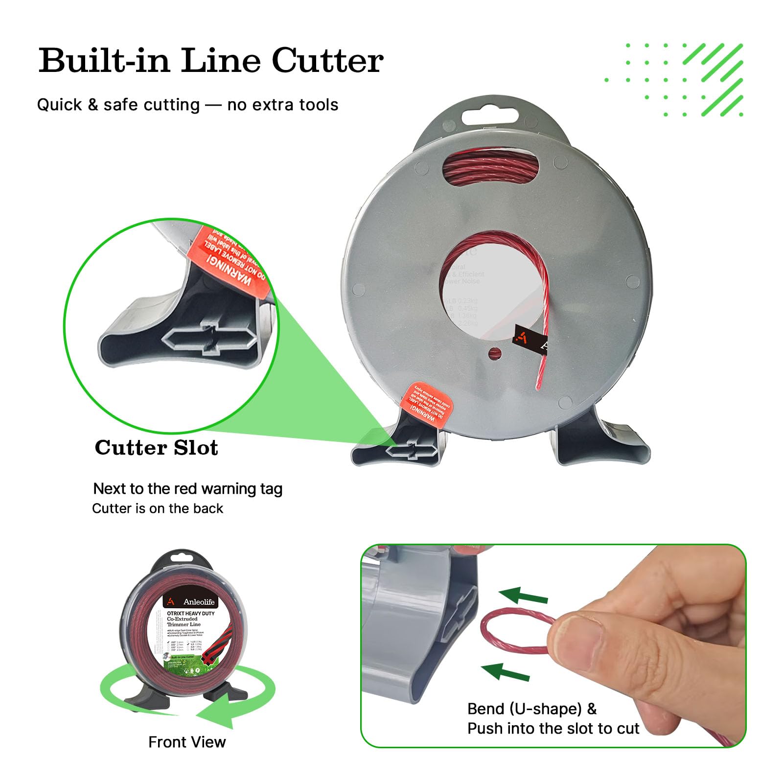 A ANLEOLIFE Octa-Twist Weed Eater String in packaging