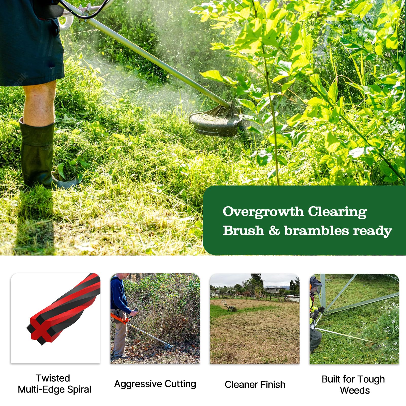 A ANLEOLIFE Octa-Twist Weed Eater String on a trimmer