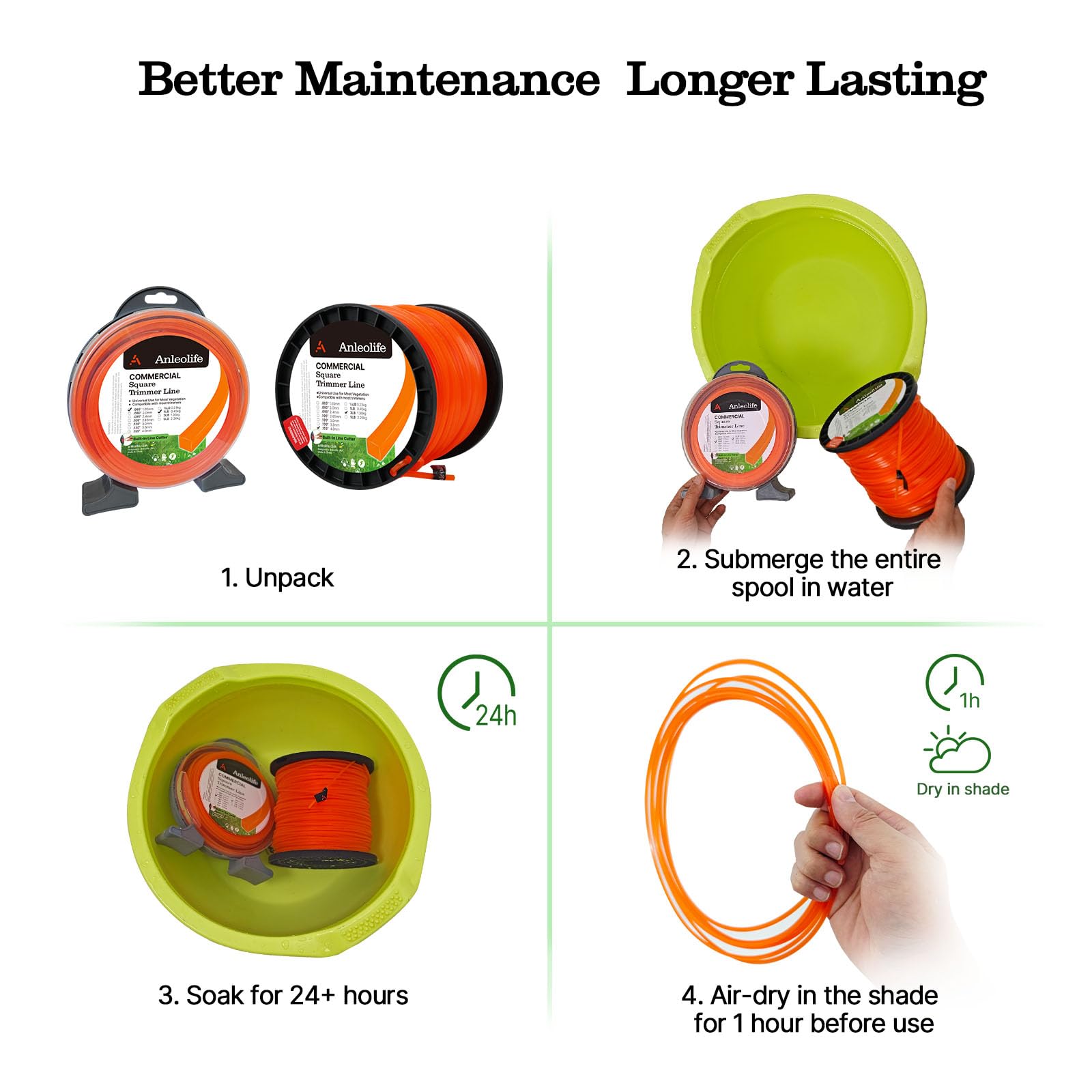 A ANLEOLIFE square trimmer line for edging grass