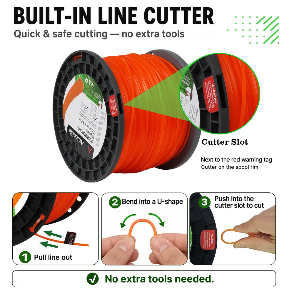A ANLEOLIFE trimmer line displayed next to a compatible trimmer