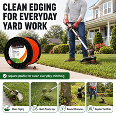 A ANLEOLIFE trimmer line in a garden setting, ready for use