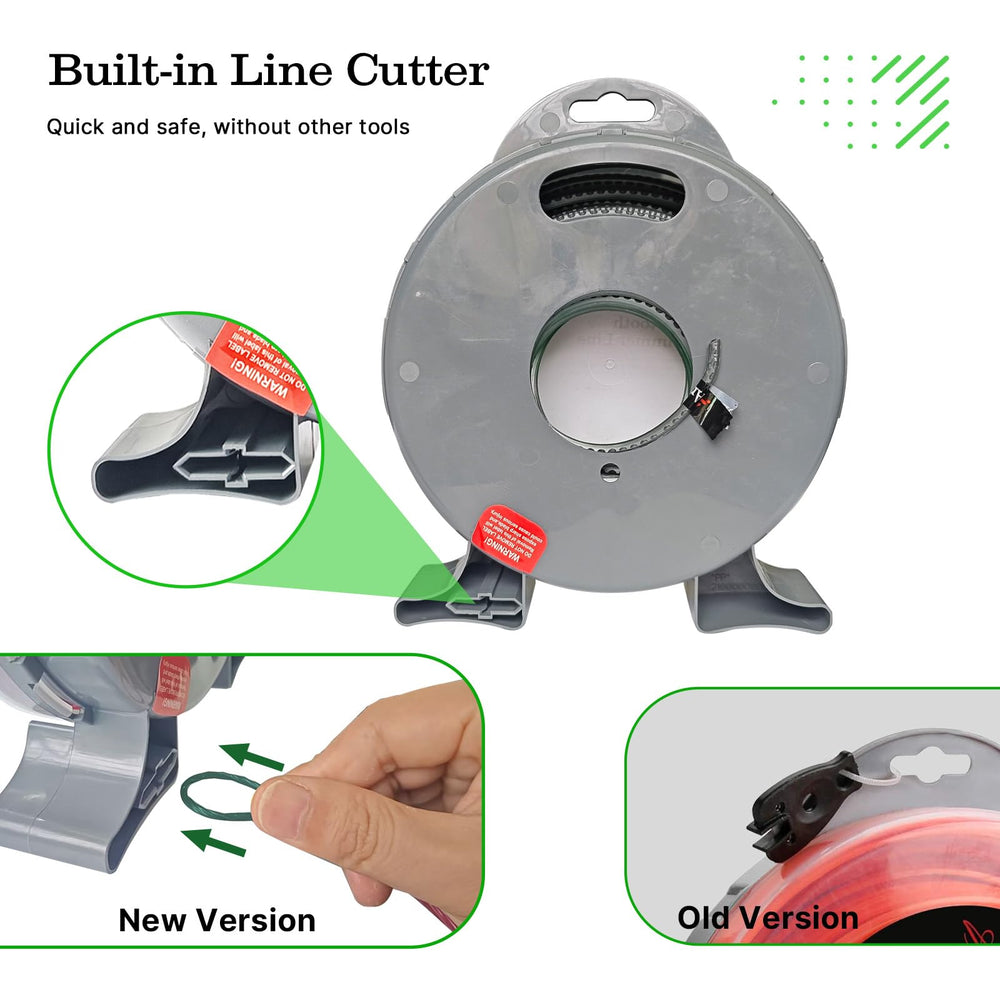 A ANLEOLIFE trimmer line spool next to a walk-behind mower