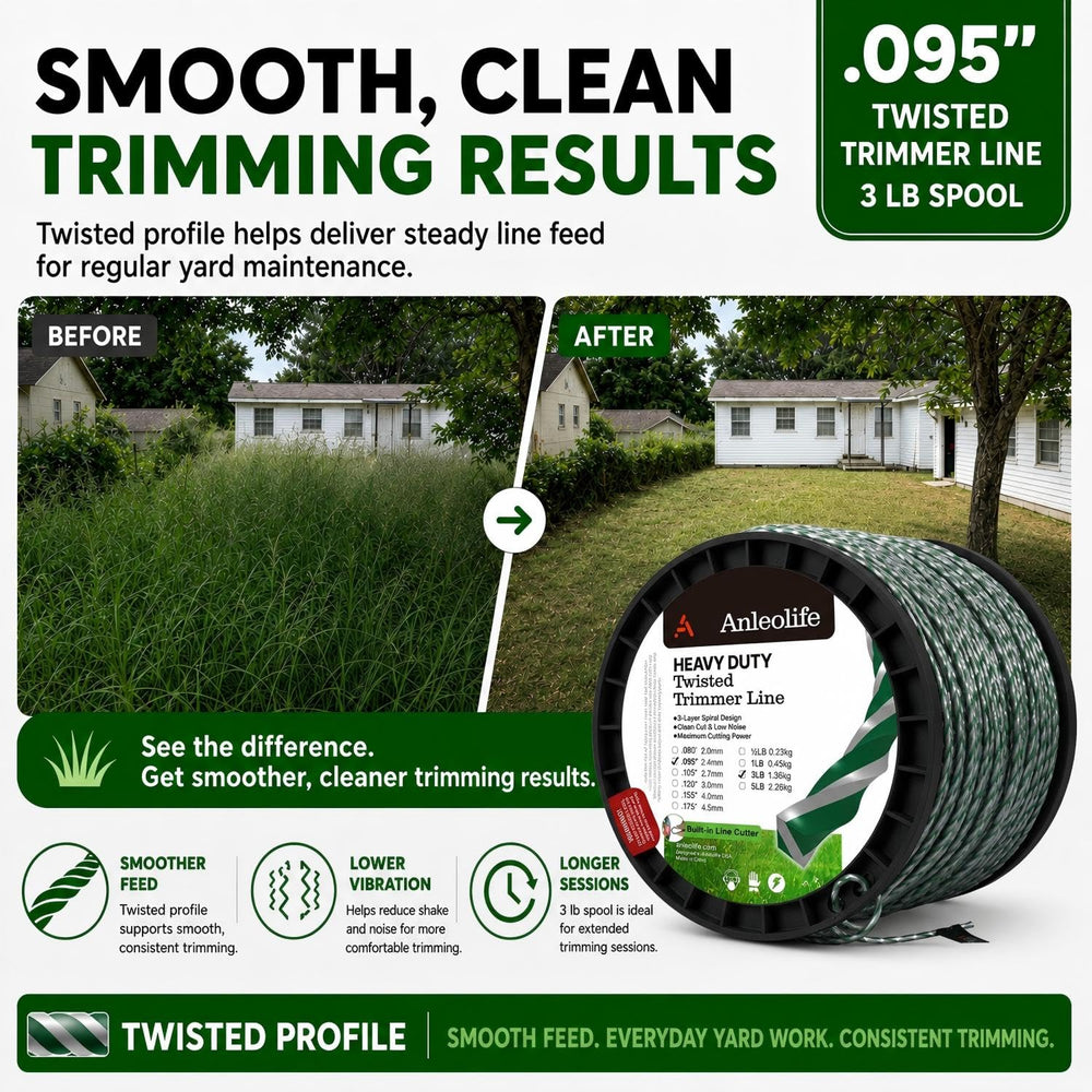 A ANLEOLIFE trimmer line spool packaging and specifications