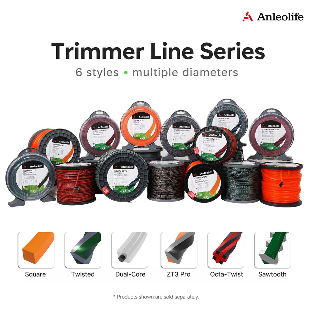 A ANLEOLIFE trimmer line spool with weight specifications visible