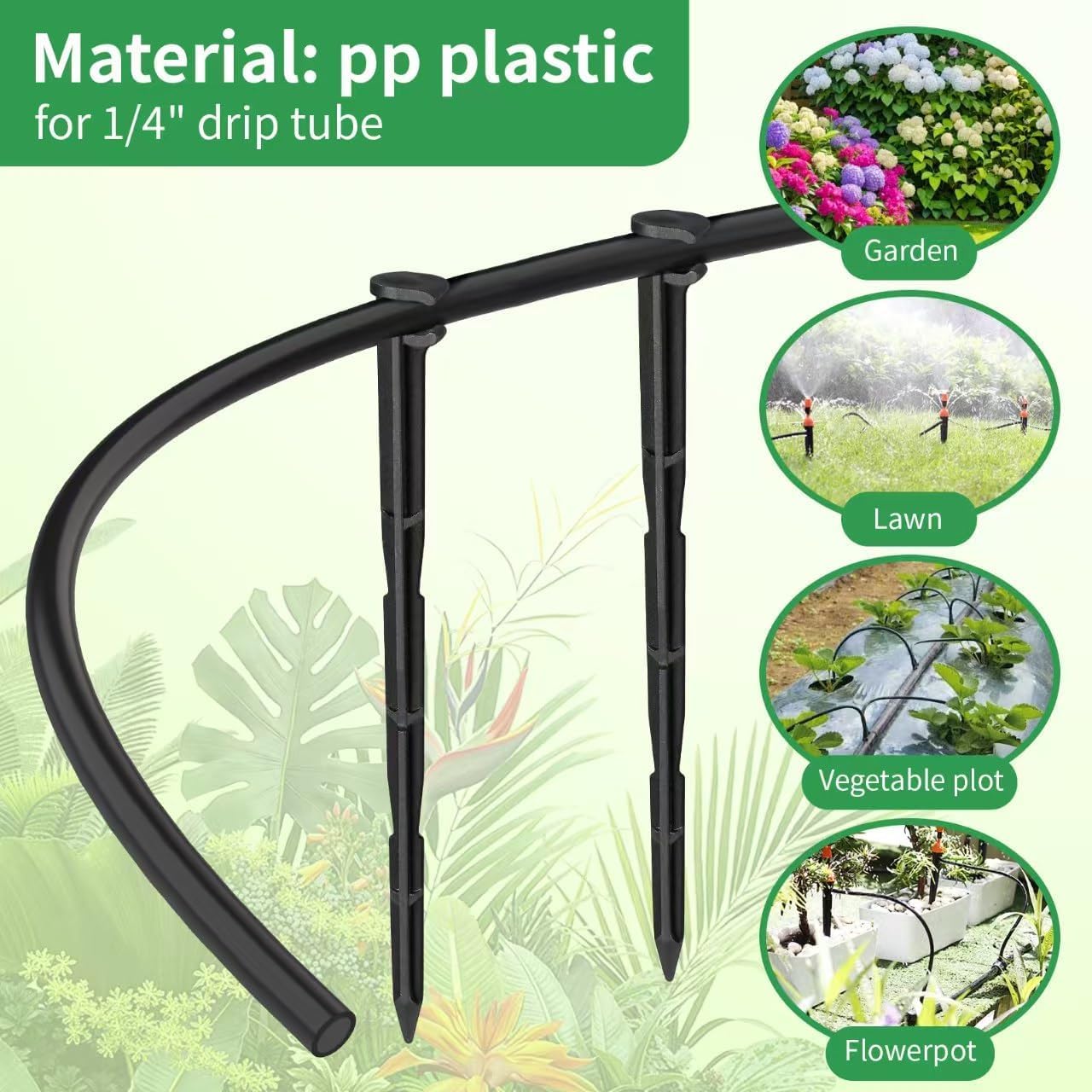 A garden scene with Balter-D irrigation stakes