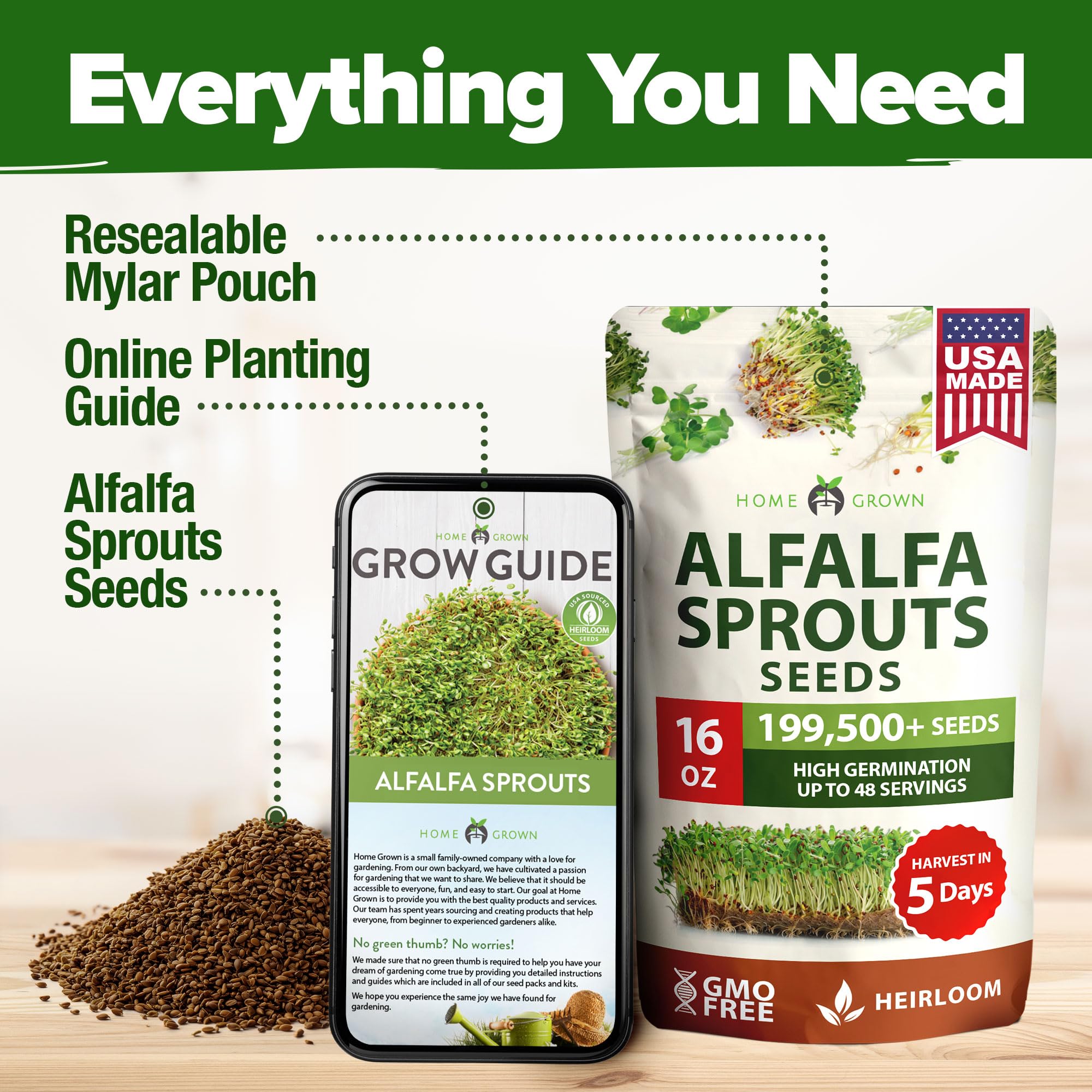 A gardener holding a bowl of alfalfa sprouts