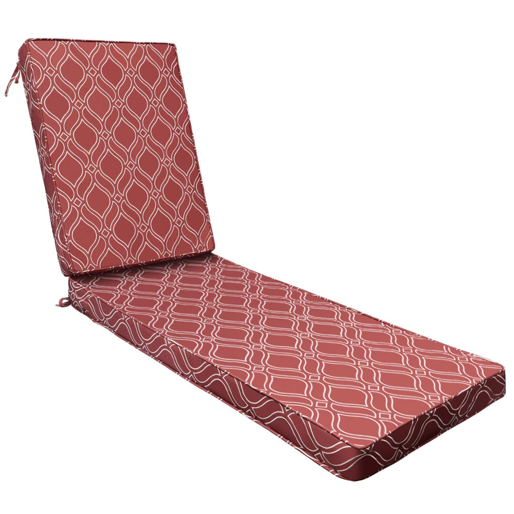 AAAAAccessoires Chaise Lounge Cushion Clay Red Vine Trellis front view
