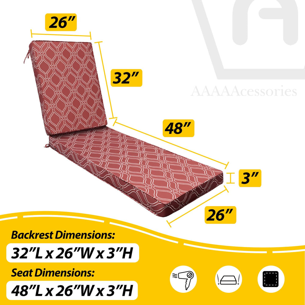AAAAAccessoires Chaise Lounge Cushion showing piped edges