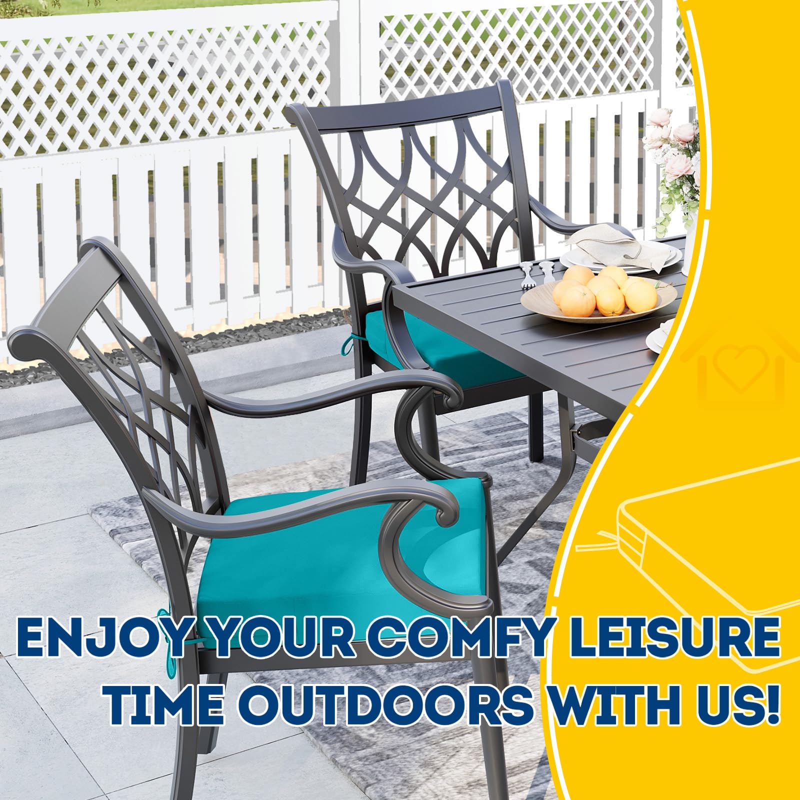 AAAAAccessoires Outdoor Chair Cushions in a garden setting