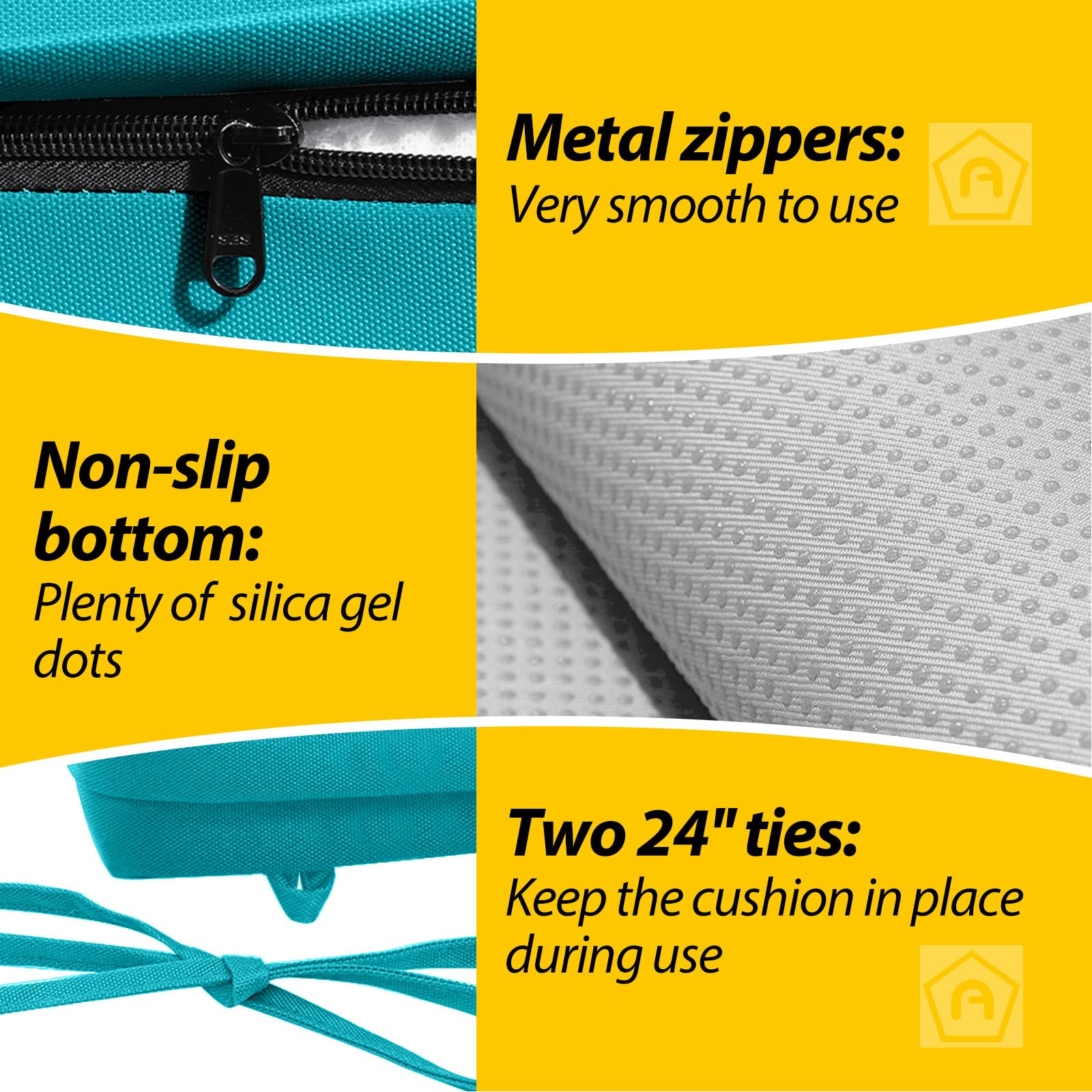 AAAAAccessoires Outdoor Chair Cushions with non-slip bottom
