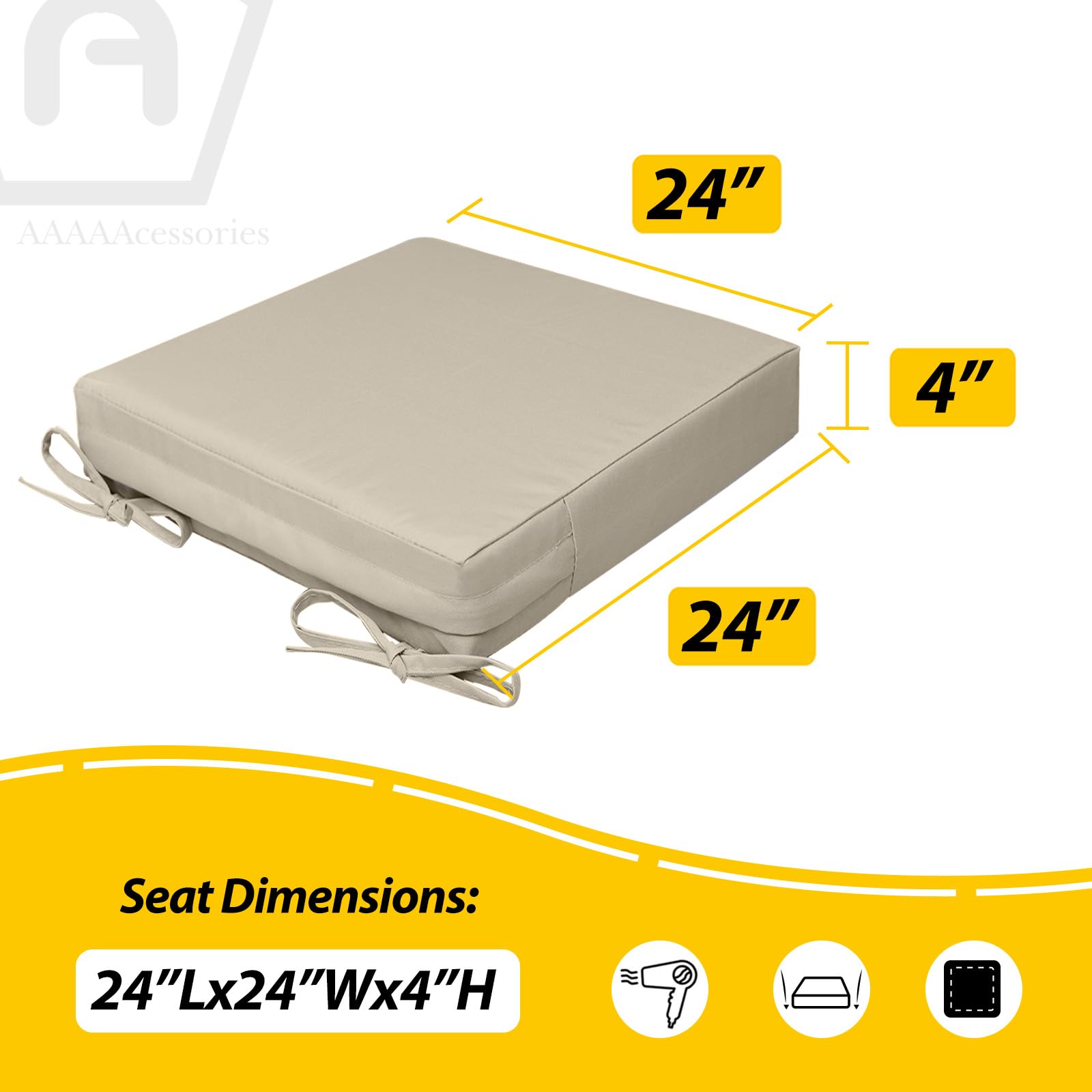 AAAAAccessores Outdoor Chair Cushions set of 2 in garden setting