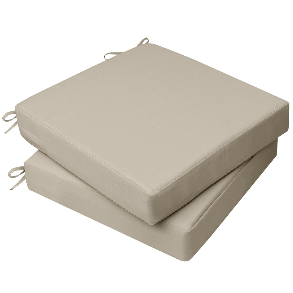 AAAAAccessores Outdoor Chair Cushions set of 2, Khaki Beige, front view
