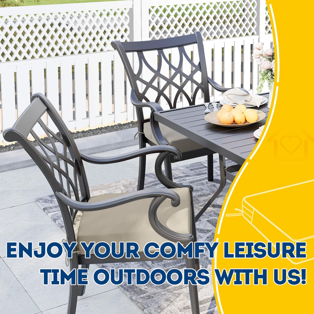 AAAAAccessores Outdoor Chair Cushions showing non-slip bottom feature