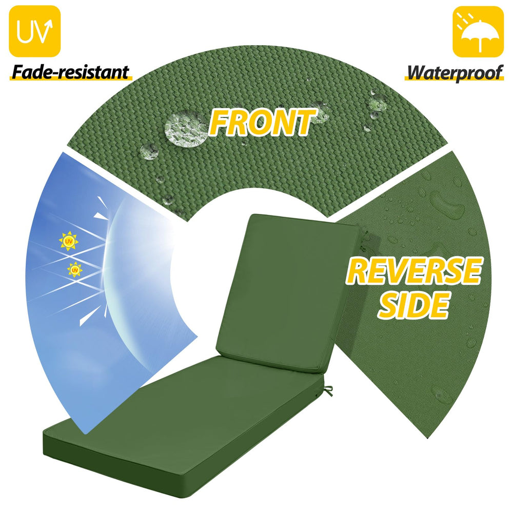 AAAAAccessories Outdoor Chaise Lounge Cushion side view showing piped edges