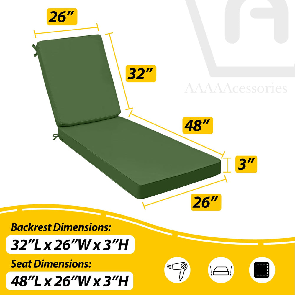 AAAAAccessories Outdoor Chaise Lounge Cushion with detailed zipper for easy cleaning