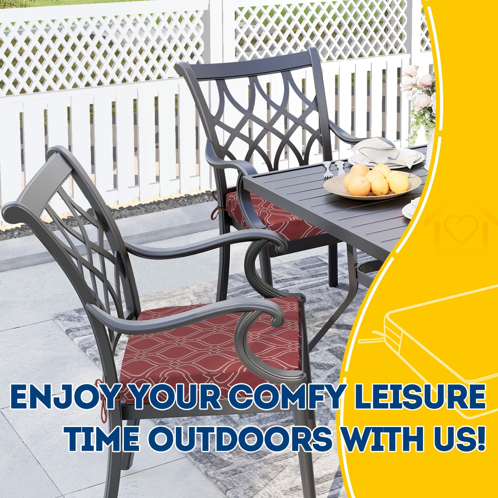 AAAAAccesssories Outdoor Chair Cushions in garden setting