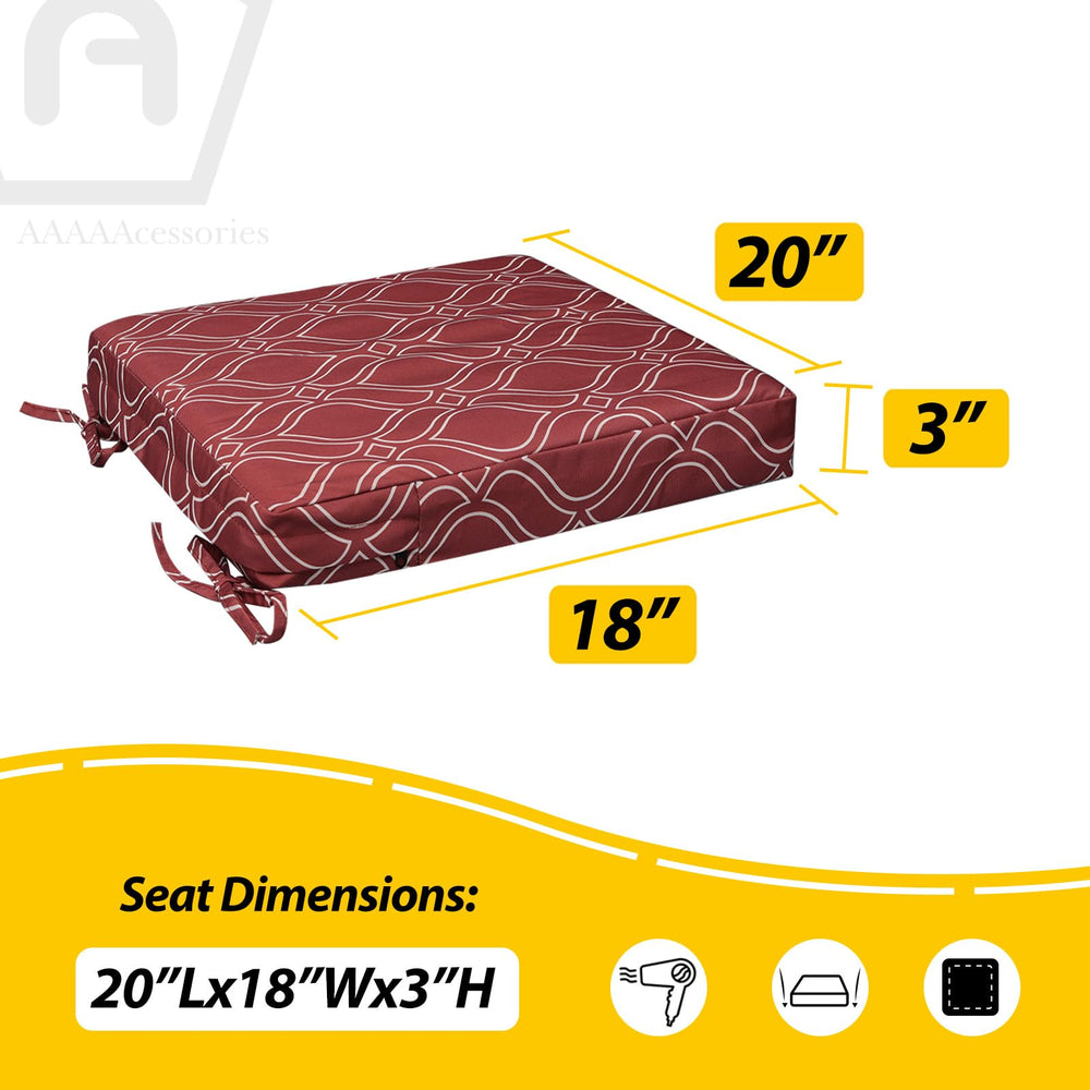 AAAAAccesssories Outdoor Chair Cushions showing non-slip ties