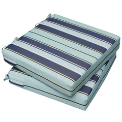 AAAAAcessories Outdoor Chair Cushion Ash Teal Seaside Stripe front view