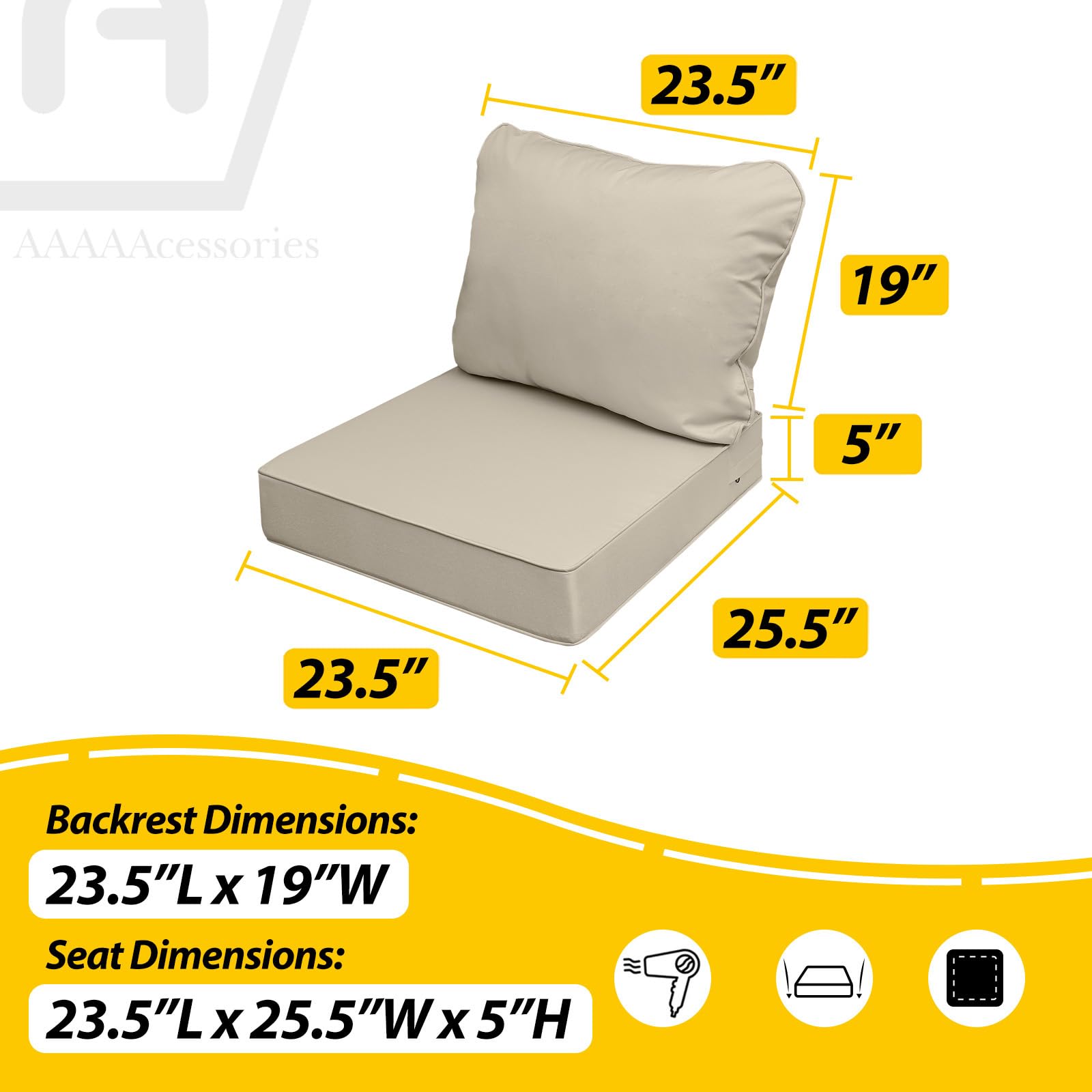 AAAAAcessories Outdoor Chair Cushion close-up of piped edge