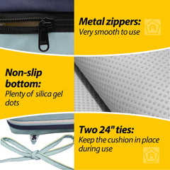 AAAAAcessories Outdoor Chair Cushion with zippered design close-up