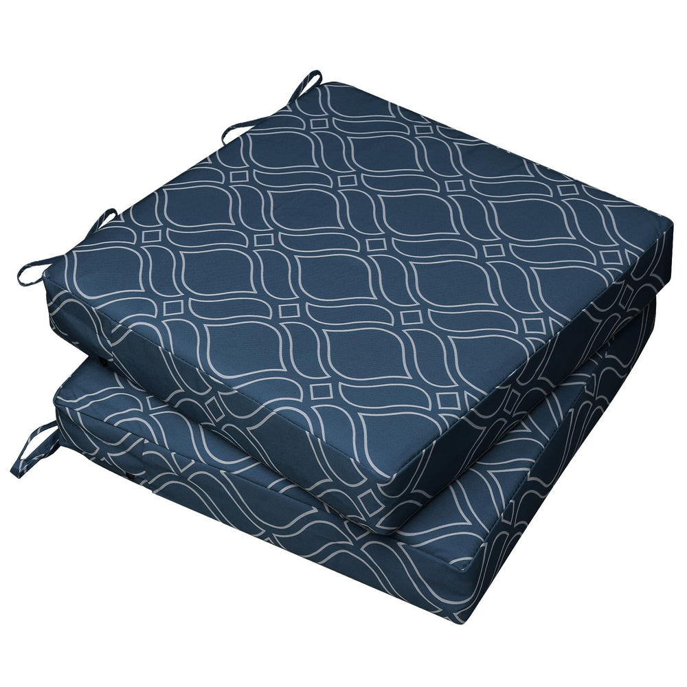 AAAAAcessories Outdoor Chair Cushions slate blue trellis front view