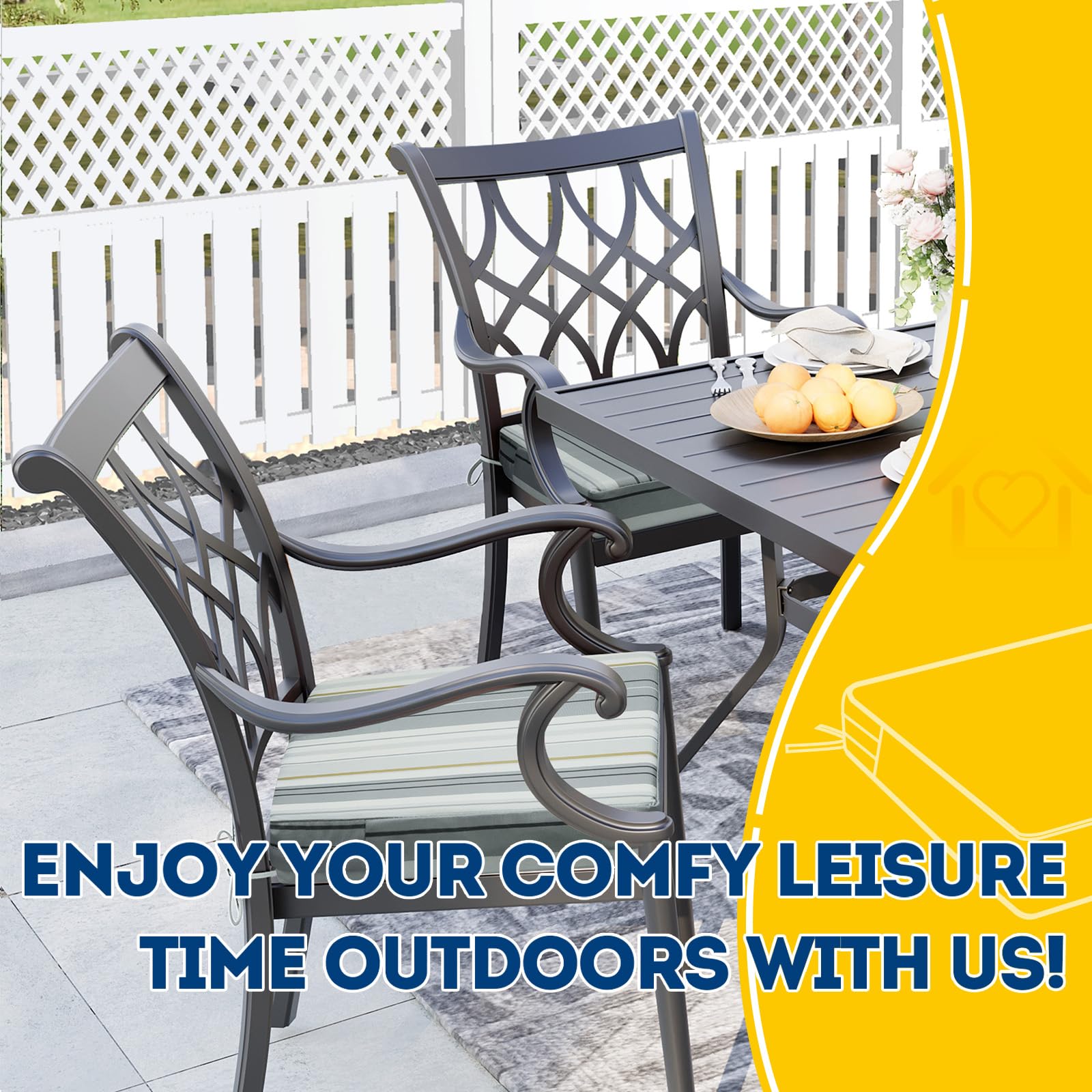 AAAAAcessories Outdoor Chair Cushions with non-slip bottom
