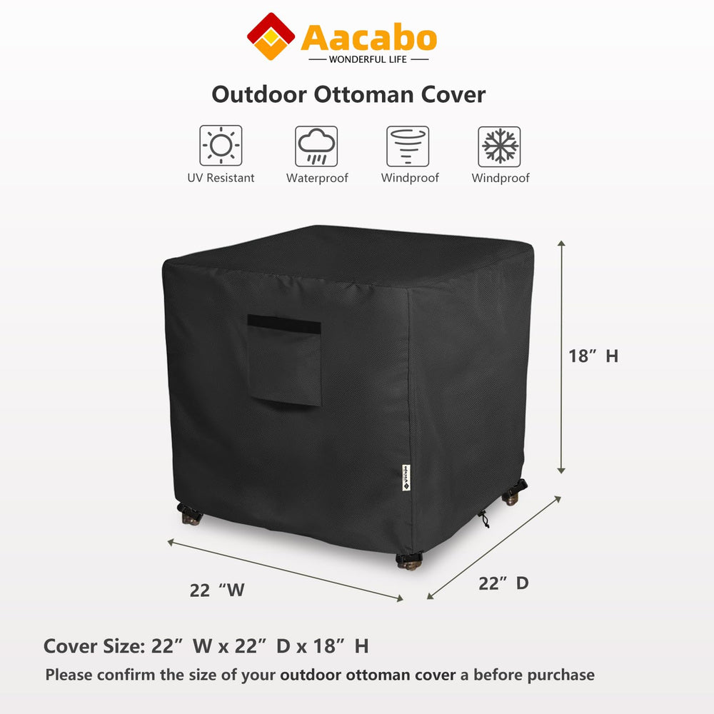 Aacabo Patio Wicker Side Table Cover side view