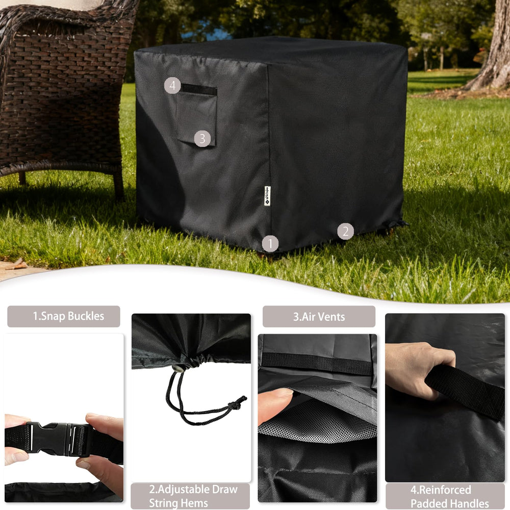 Aacabo Patio Wicker Side Table Cover with air vents