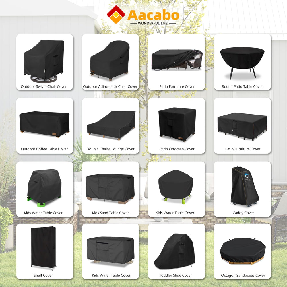 Aacabo Patio Wicker Side Table Cover with drawstring