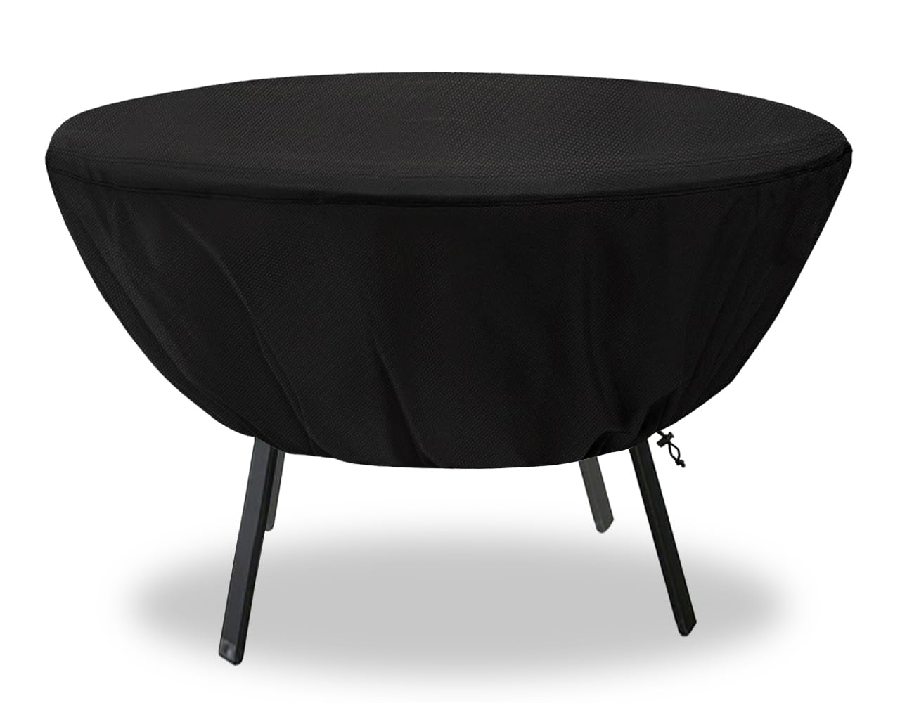 Aacabo Round Patio Table Cover, black, on a 30 inch diameter table