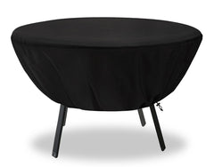 Aacabo Round Patio Table Cover, black, on a 30 inch diameter table