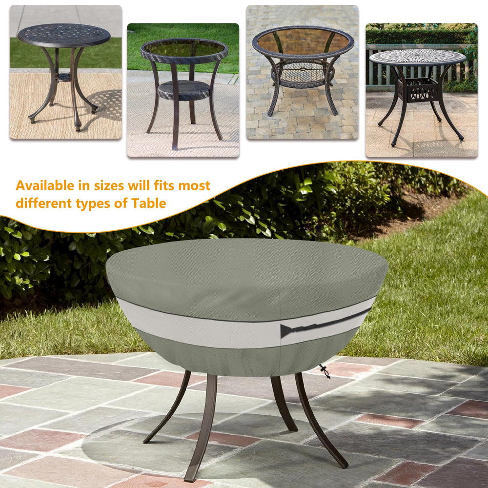 Aacabo Round Patio Table Cover in storage bag