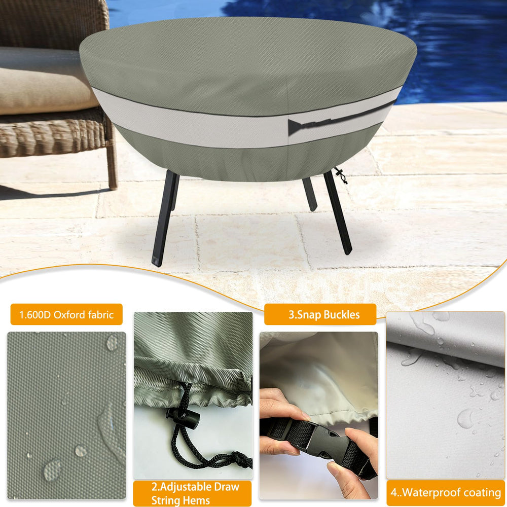 Aacabo Round Patio Table Cover on a round patio table