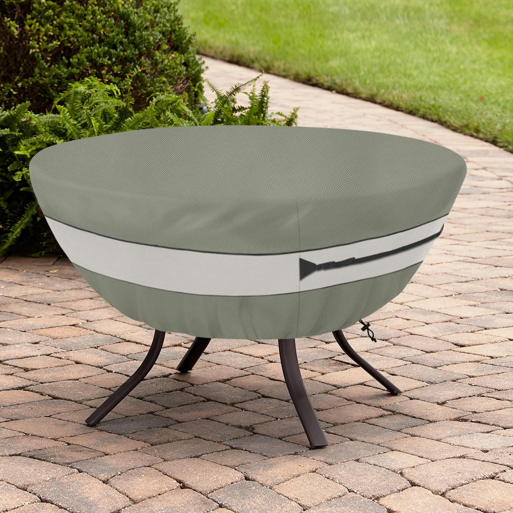 Aacabo Round Patio Table Cover with elastic cord detail