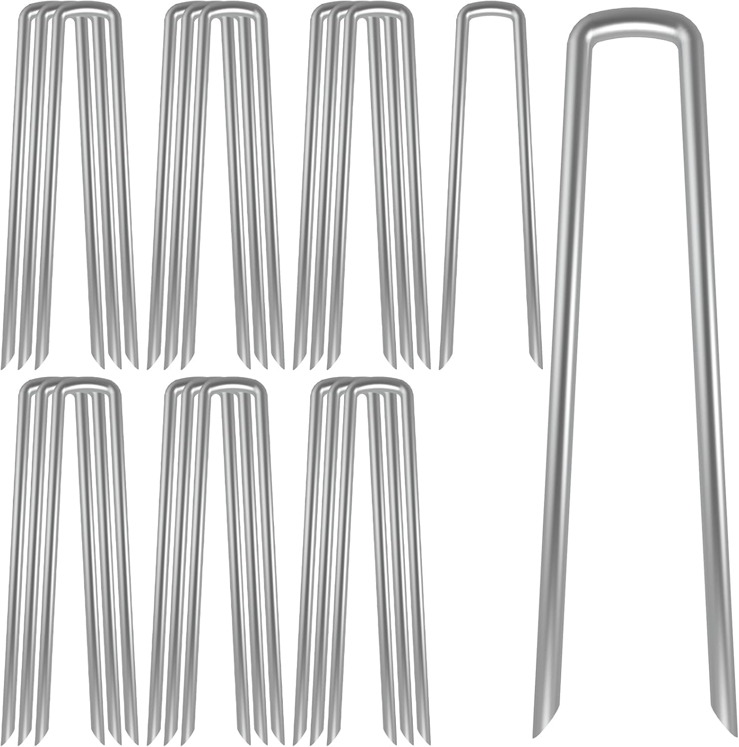 AAGUT Landscape Staples 12 Inch galvanized garden stake front view