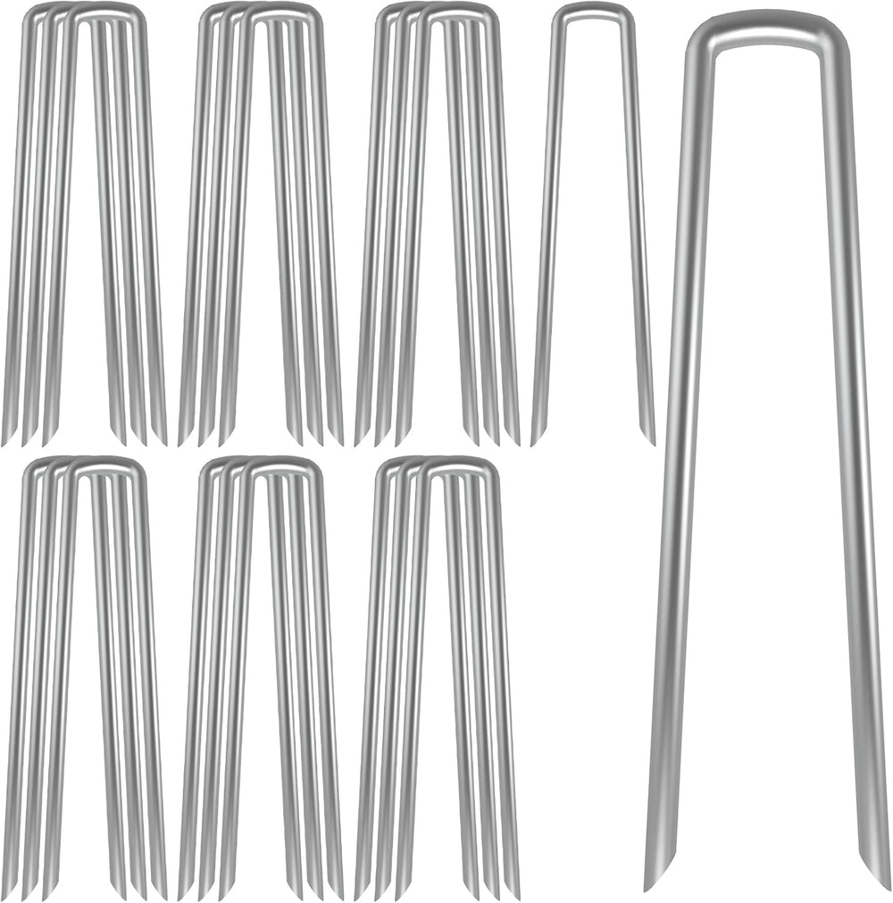 AAGUT Landscape Staples 12 Inch galvanized garden stake front view