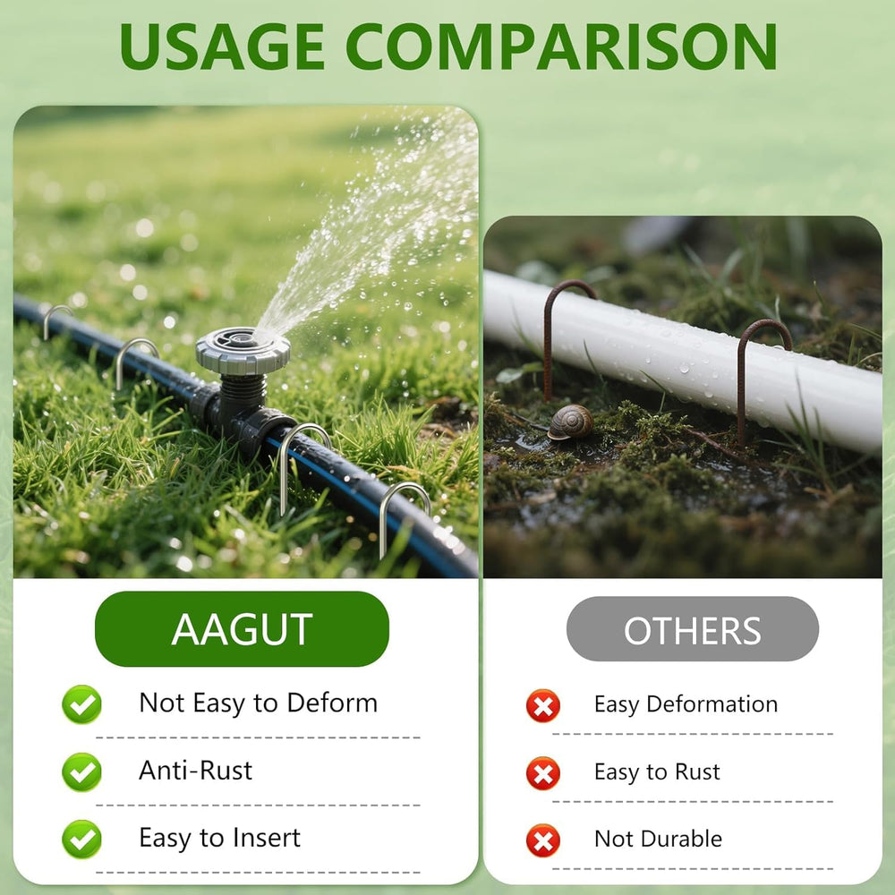 AAGUT U Shaped Garden Stakes in a garden setting