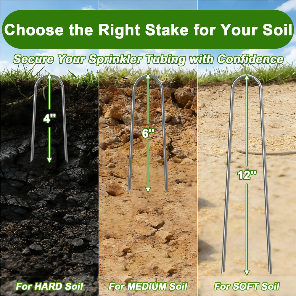 AAGUT U Shaped Garden Stakes secured in soil