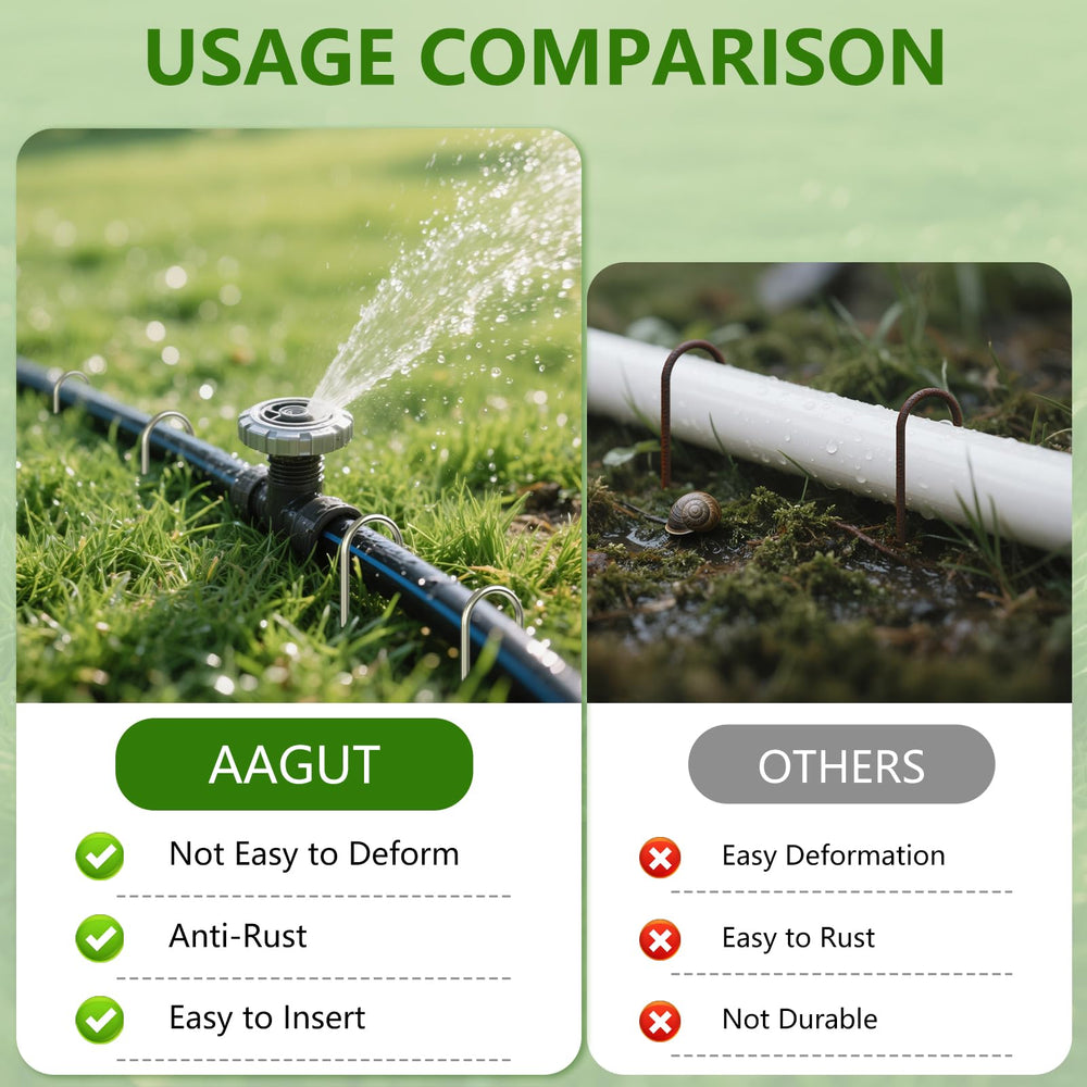 AAGUT U Shaped Garden Stakes used on landscape fabric