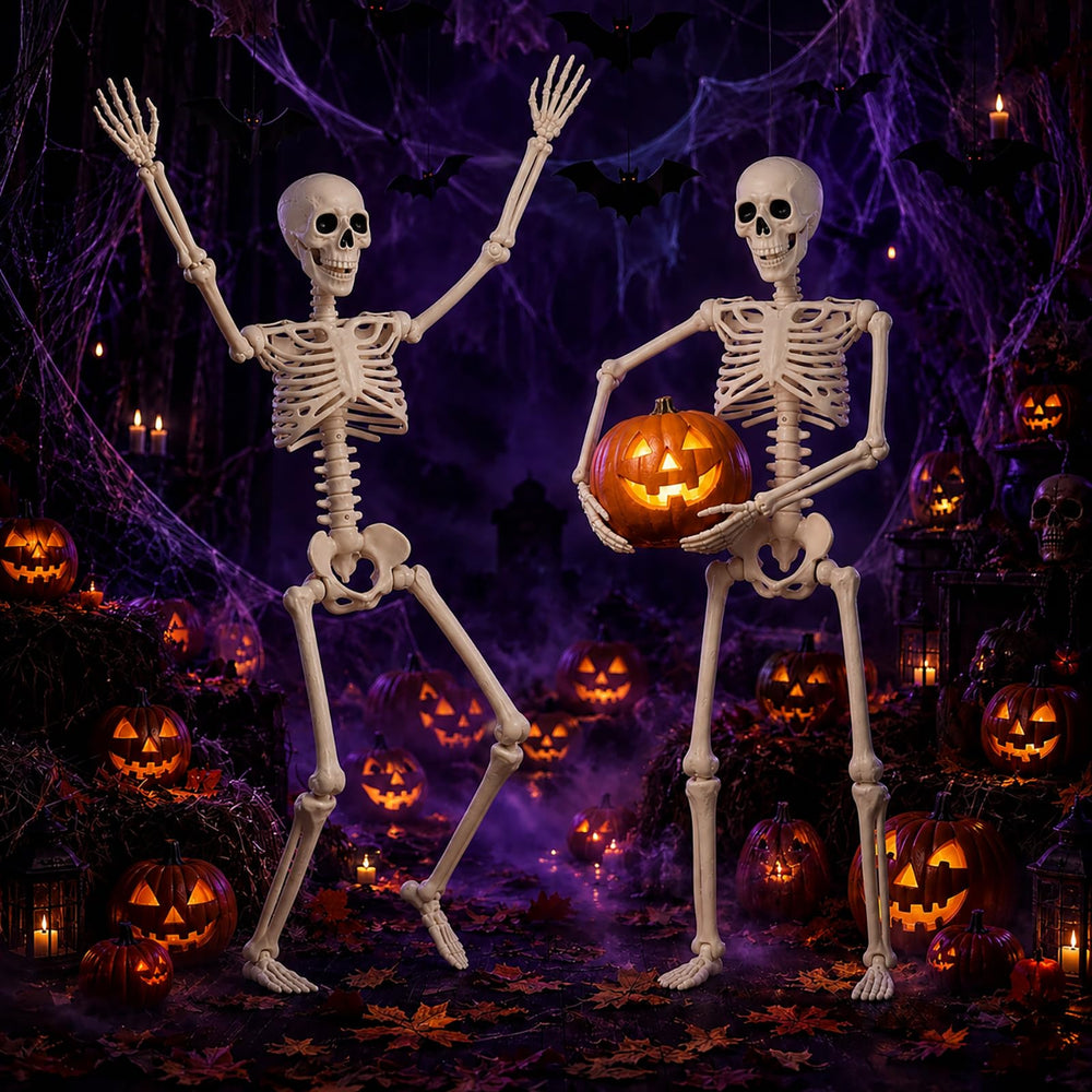 Abakuku Halloween skeleton hanging from a tree