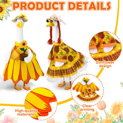 Abbylike sunflower goose outfit in garden setting