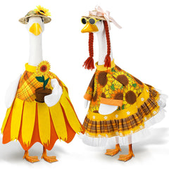Abbylike sunflower goose outfit with braided wig and straw hat