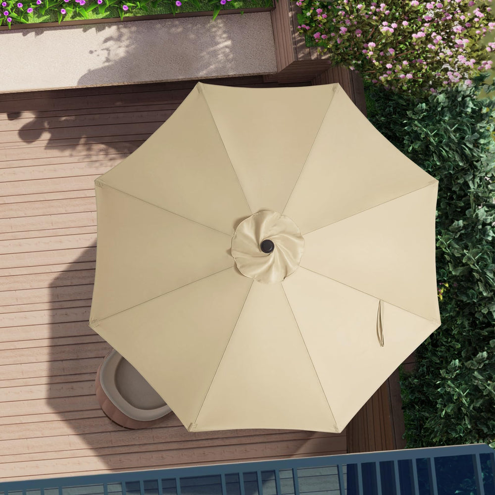 ABCCANOPY 10ft umbrella canopy beige folded for storage