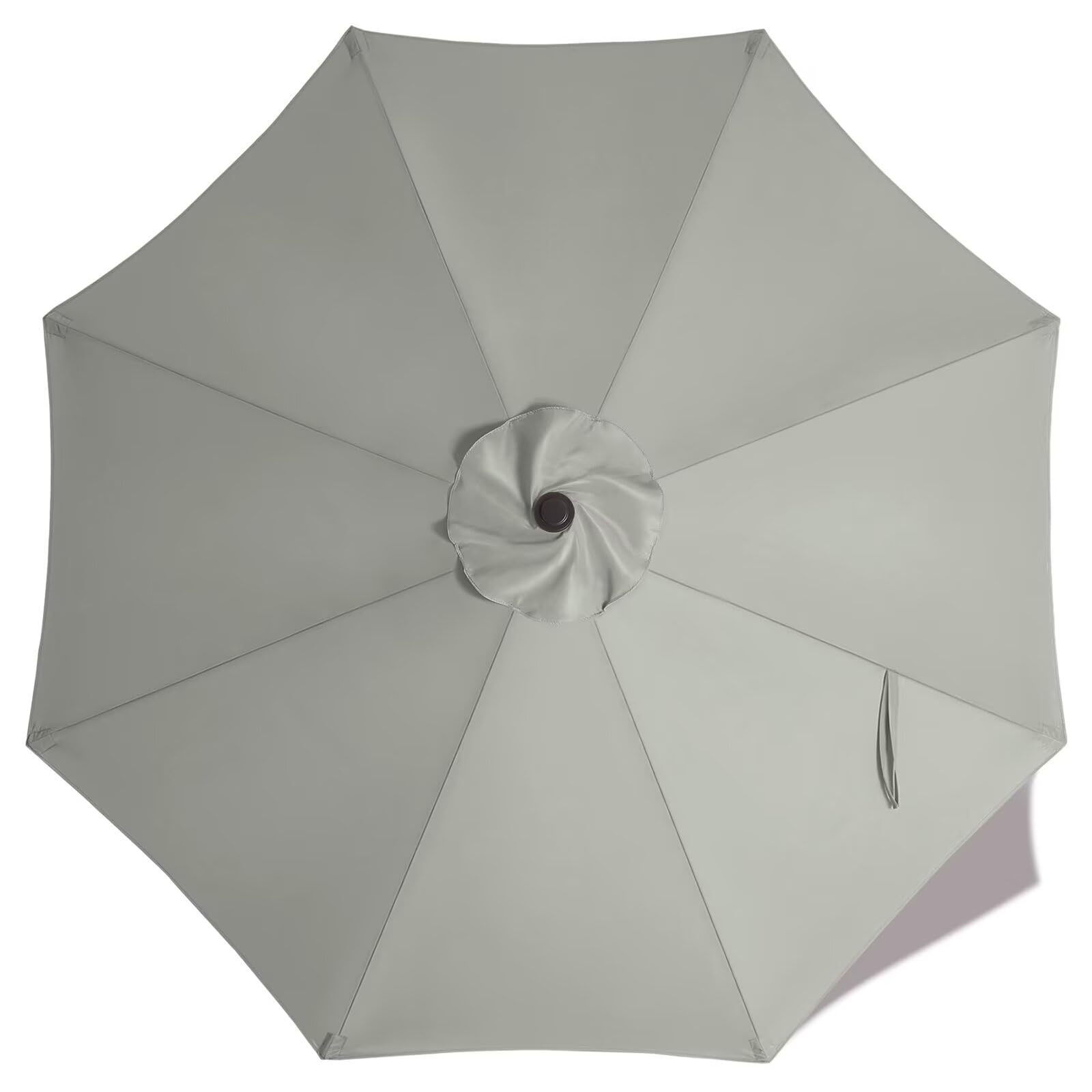 ABCCANOPY 9ft gray outdoor umbrella replacement canopy front view