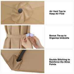 ABCCANOPY 9ft umbrella replacement top with strap closure